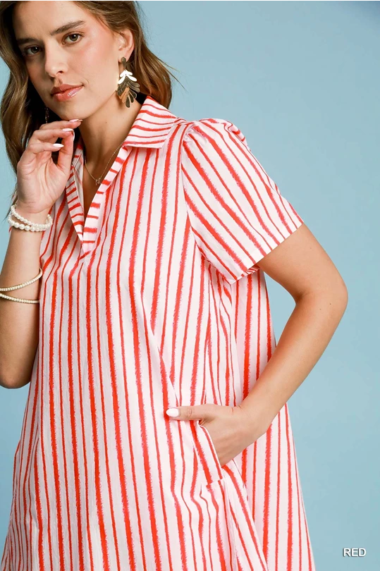 Coastal Breeze Striped Shirt Dress