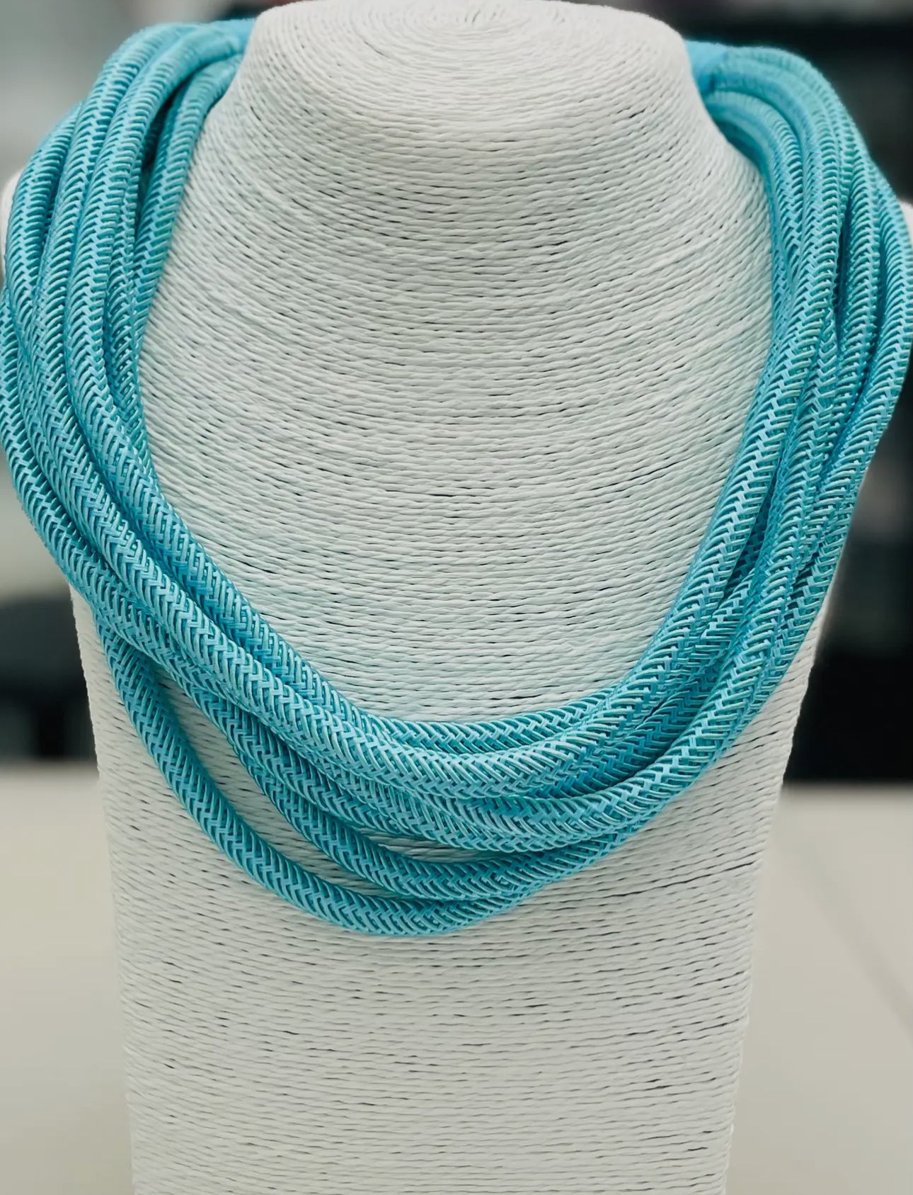 Turquoise Slub 8-Strand Necklace