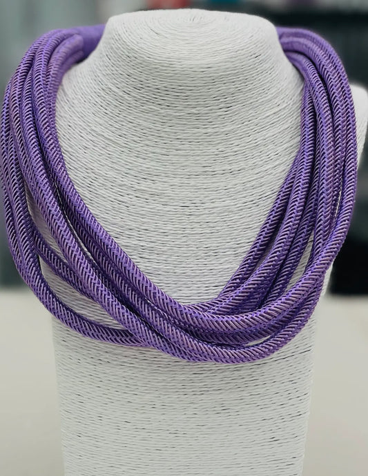 Lilac Slub 8-Strand Necklace
