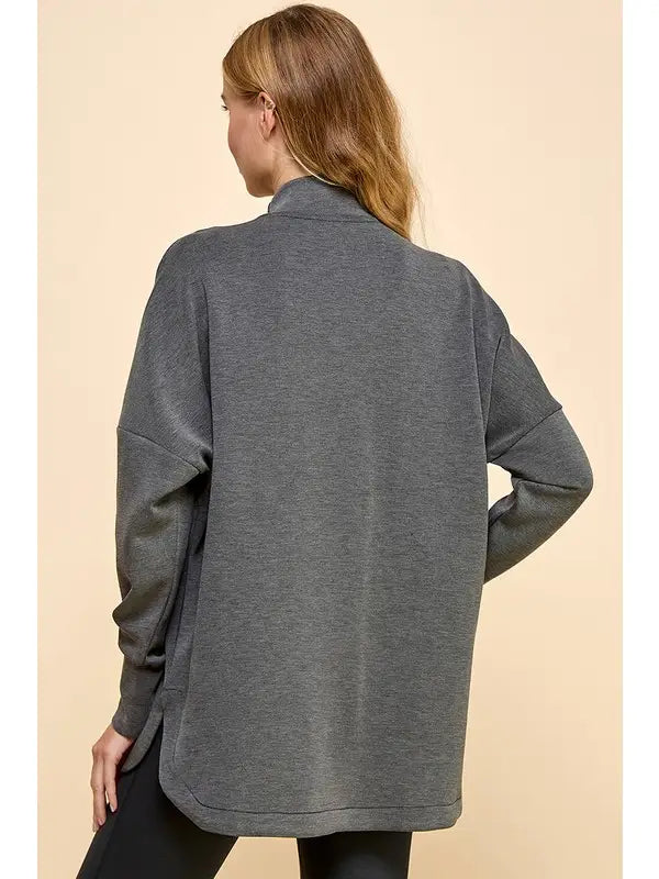 Oversized Mock Neck Sweatshirt