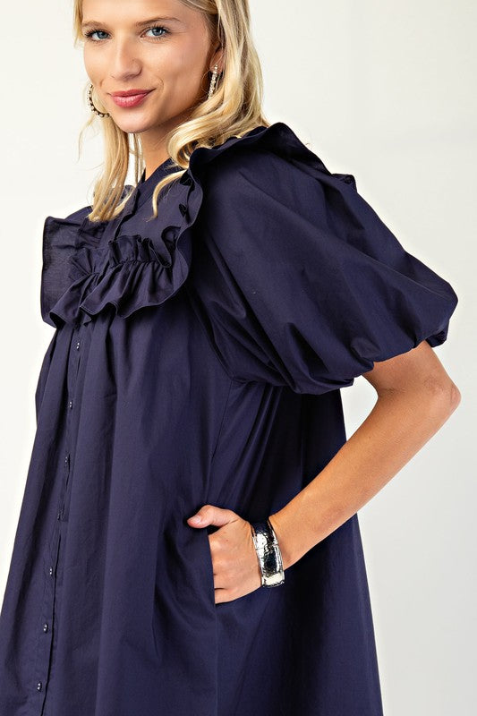 Rachel Puff Sleeve Mini Dress