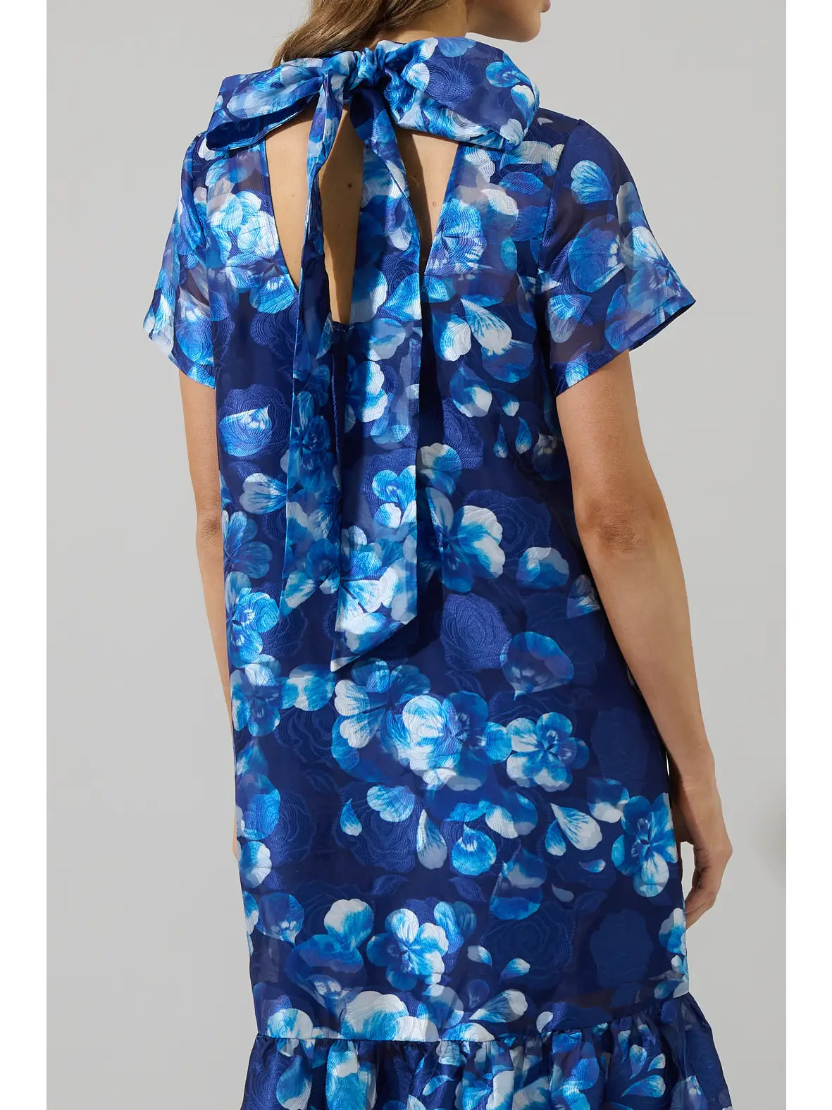 Abay Floral Dime Organza Maxi Dress