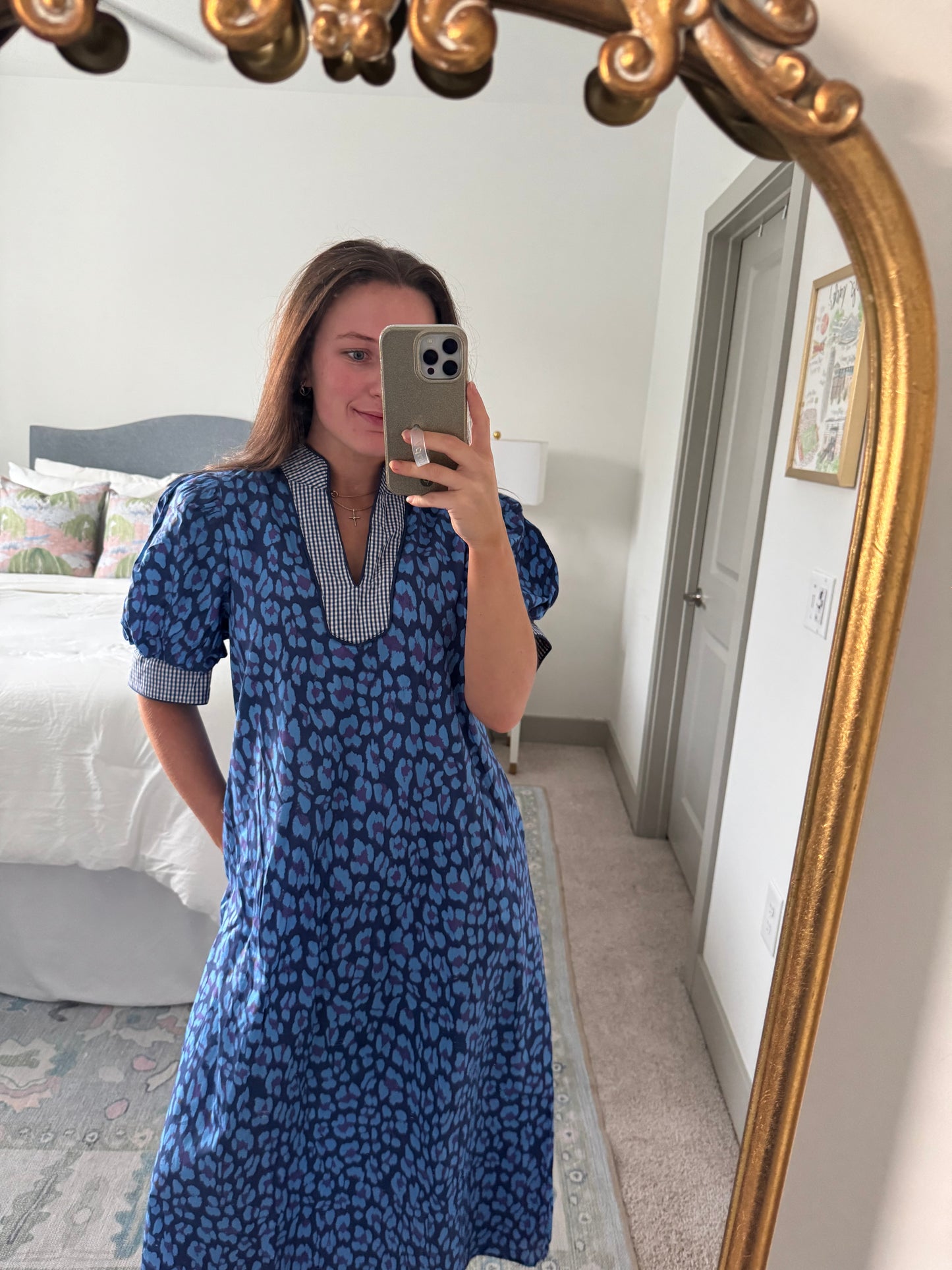 Cheetah Blue Midi Dress