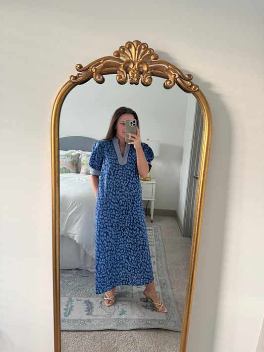 Cheetah Blue Midi Dress