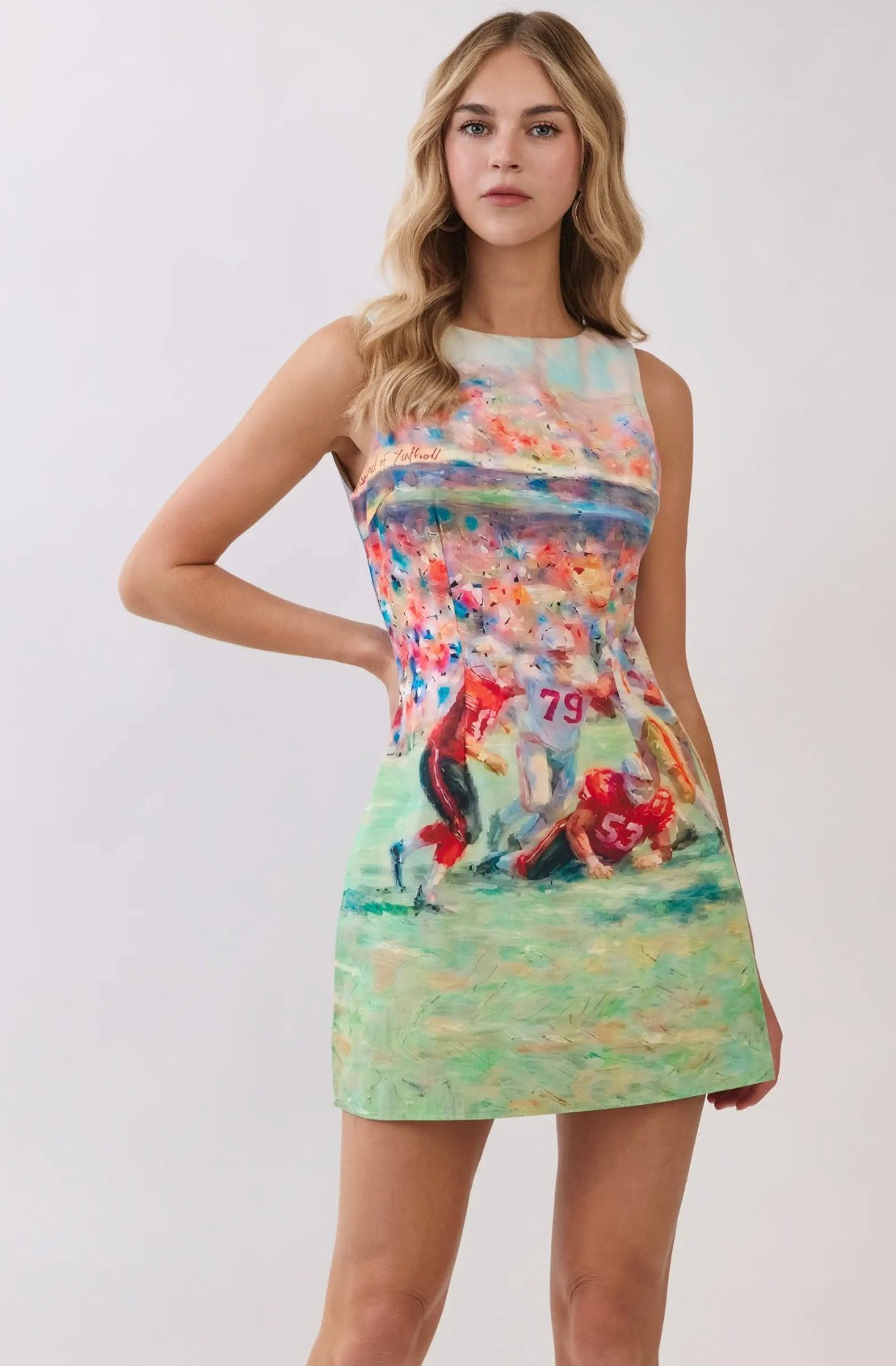Football Print Open Back Mini