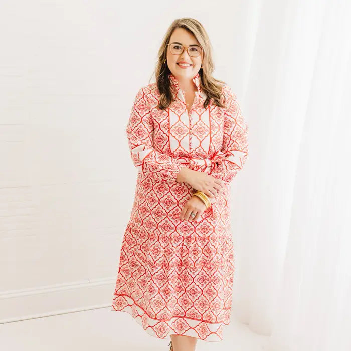 Block Print Maxi Dress