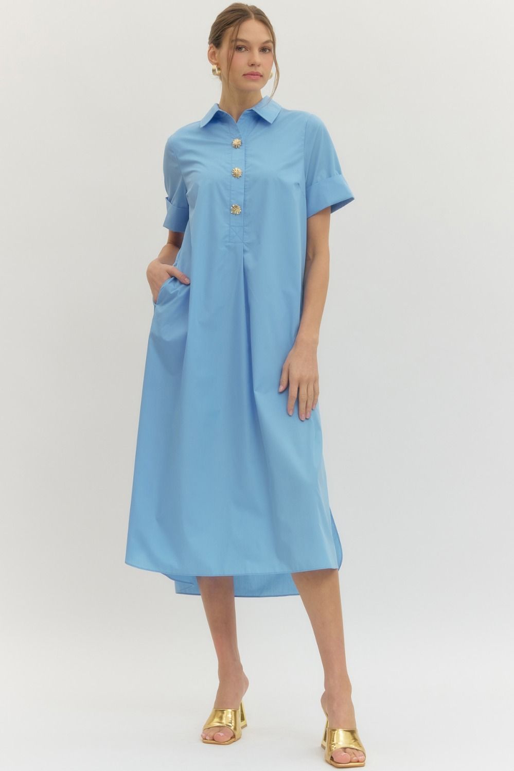 Baby Blue Midi Dress