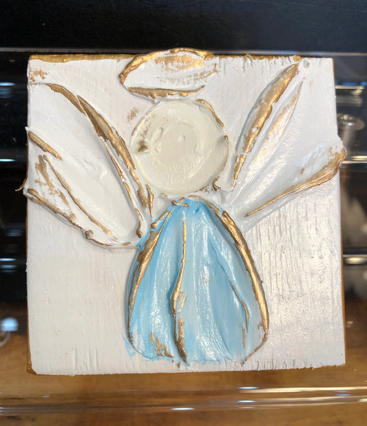 3x3 Angel Handmade Painted Baby Nursery Wedding Easter