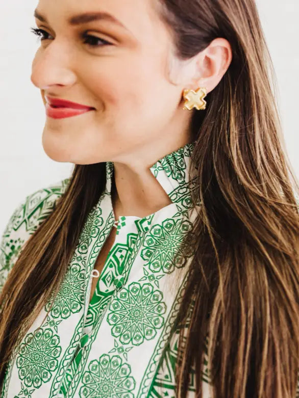 Evergreen Poplin Holiday Maxi Dress