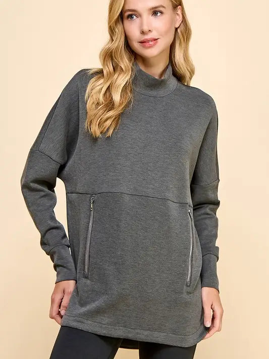 Oversized Mock Neck Sweatshirt