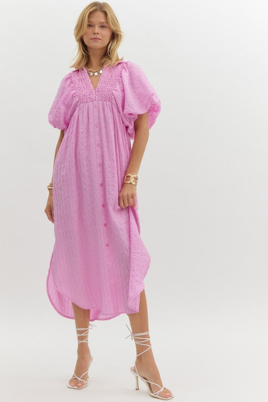 Abby Midi Dress- Pink