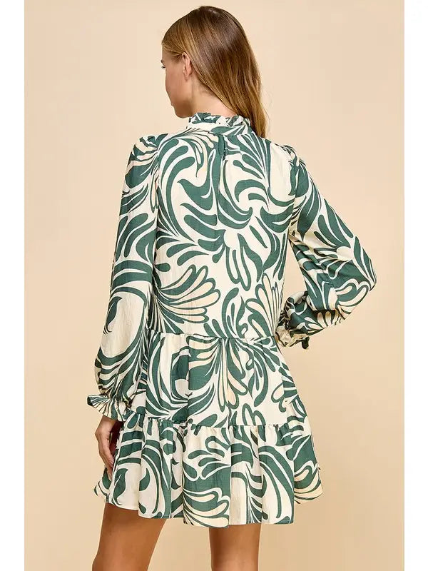 Printed Long Sleeve Dress